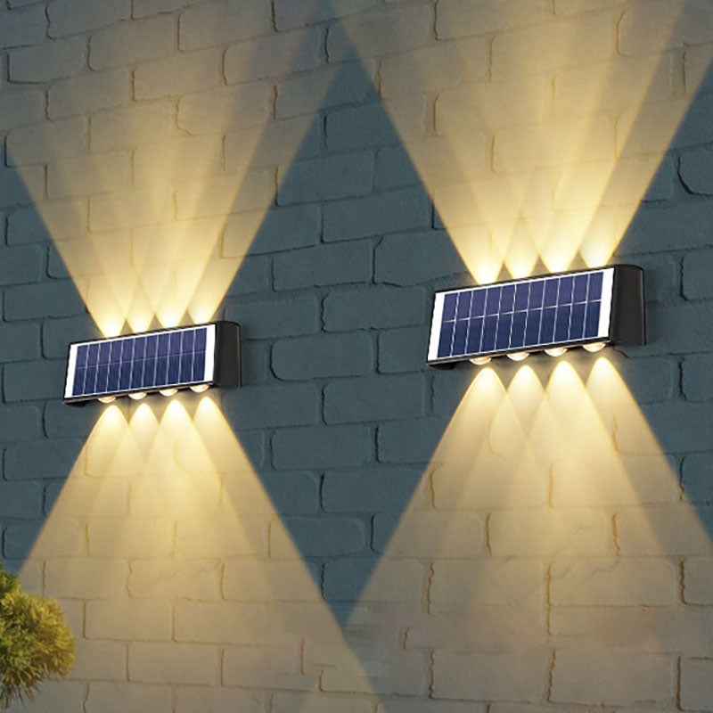 Lumiora Moderne Solar-LED-Wandleuchte für Außen | Rechteckiges Design | IP56 Wasserdicht | Verschiedene Größen & Lichtstärken