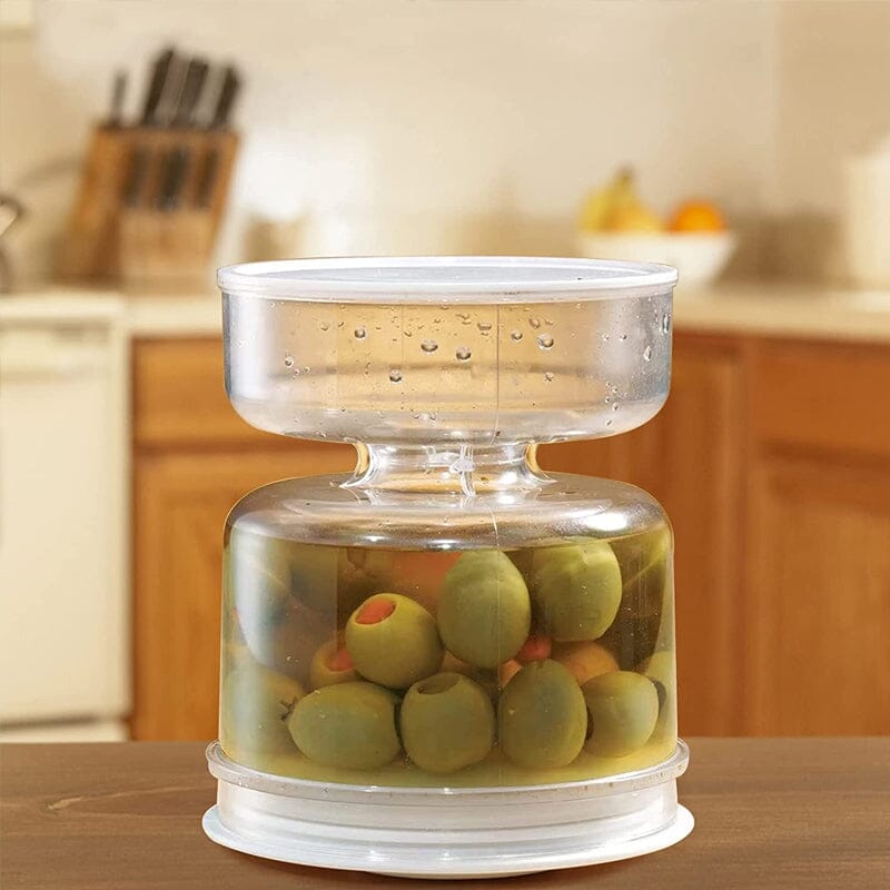 PicklePal - Essiggurken- und Olivenglasbehälter mit Sieb