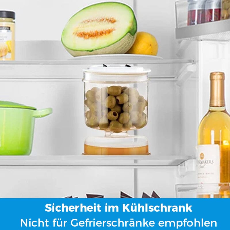 PicklePal - Essiggurken- und Olivenglasbehälter mit Sieb