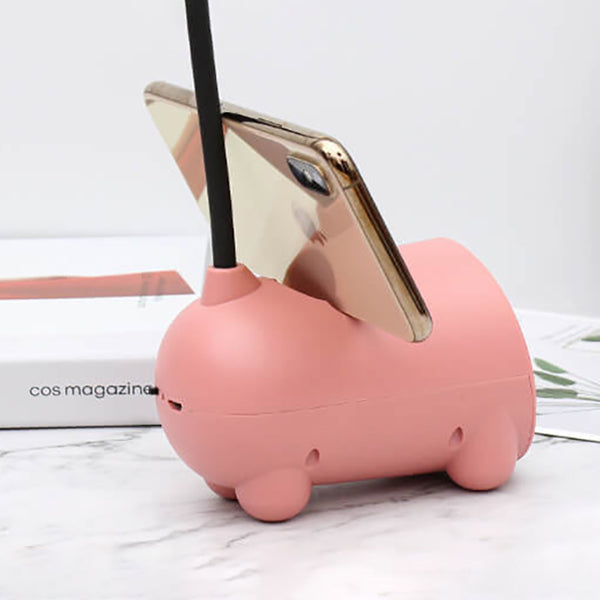 LED Schreibtischlampe Kaninchen | USB & Touch | Mit Stifthalter | Rosa, Grün, Blau