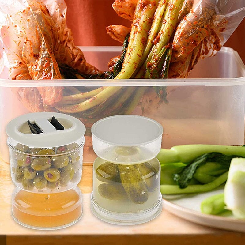 PicklePal - Essiggurken- und Olivenglasbehälter mit Sieb