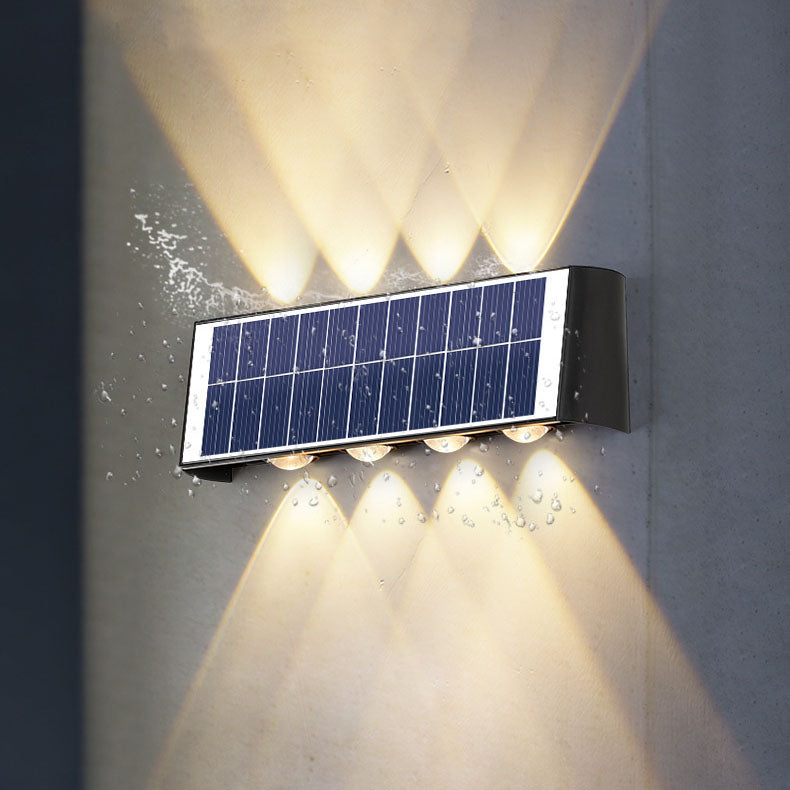 Lumiora Moderne Solar-LED-Wandleuchte für Außen | Rechteckiges Design | IP56 Wasserdicht | Verschiedene Größen & Lichtstärken
