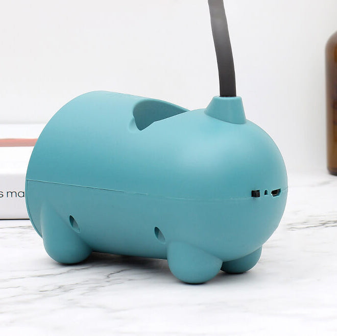 LED Schreibtischlampe Kaninchen | USB & Touch | Mit Stifthalter | Rosa, Grün, Blau