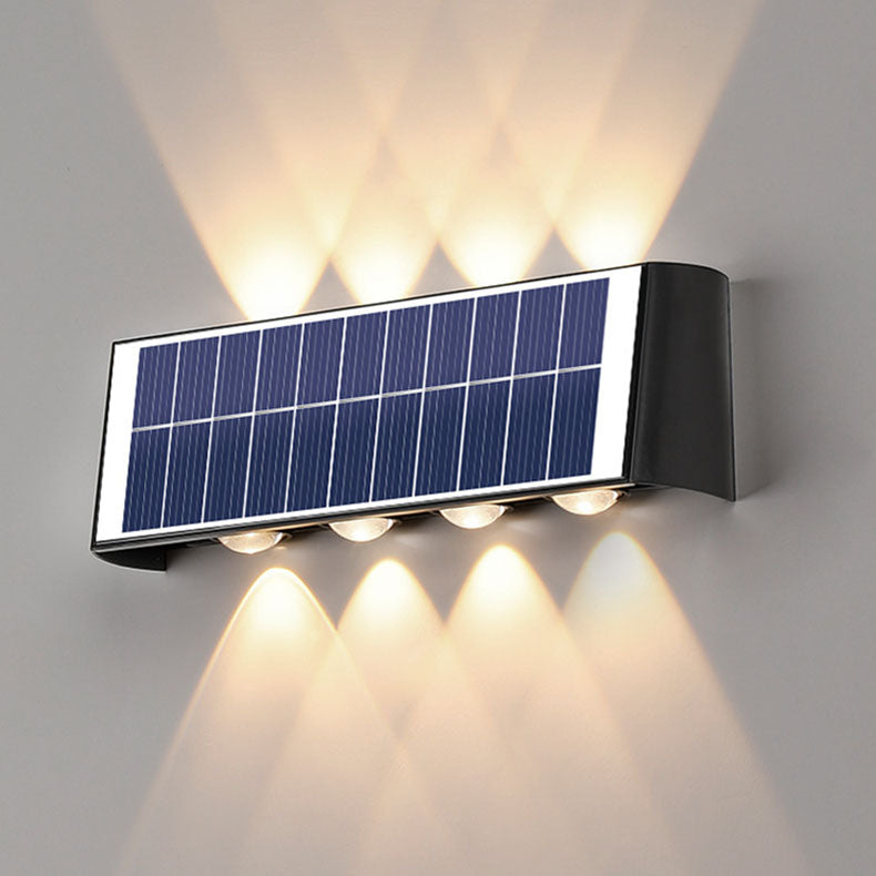 Lumiora Moderne Solar-LED-Wandleuchte für Außen | Rechteckiges Design | IP56 Wasserdicht | Verschiedene Größen & Lichtstärken