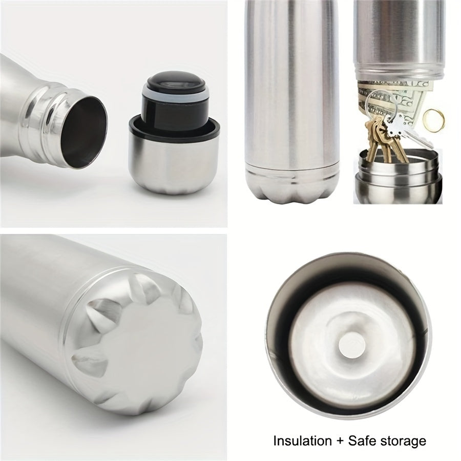 Isolierflasche VaultBottle Smart | Mit Geheimfach | 12h heiß & 24h kalt | Edelstahl | 450 ml | 27×7 cm
