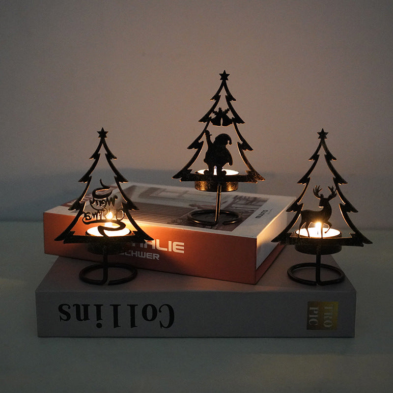 1+1 GRATIS | FestiveFlames - Kerzenhalter aus Eisen in Form eines Weihnachtsbaums