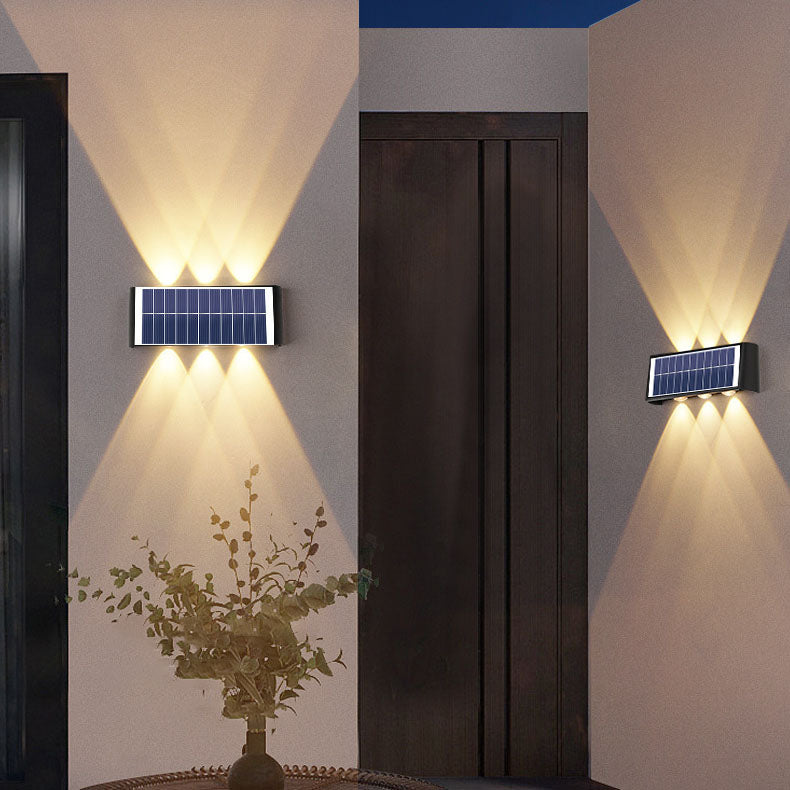 Lumiora Moderne Solar-LED-Wandleuchte für Außen | Rechteckiges Design | IP56 Wasserdicht | Verschiedene Größen & Lichtstärken