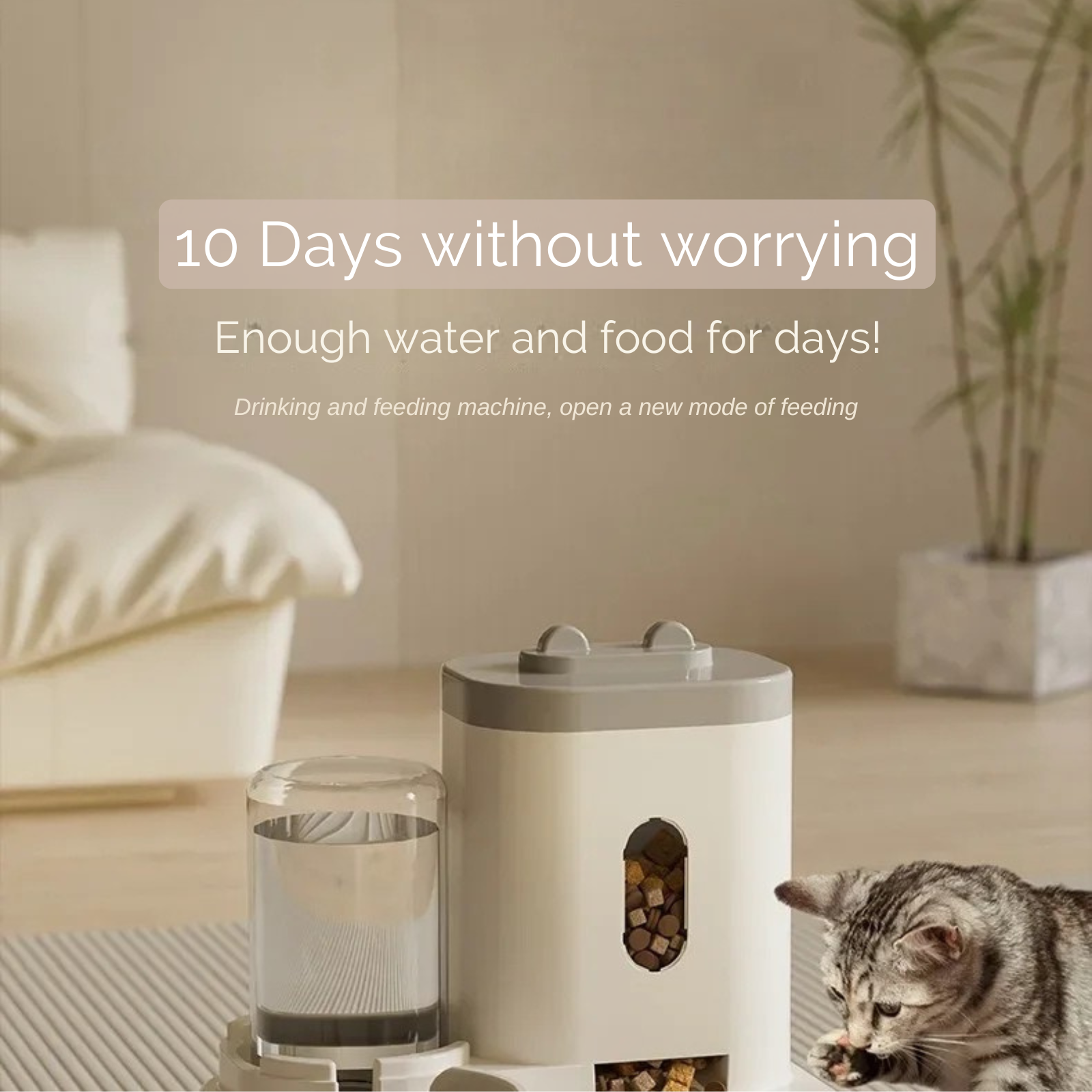 PawLuxe Automatischer Futterspender | 2-in-1 Futter- & Wasserspender | Große Kapazität | Hygienisch & Umfallsicher