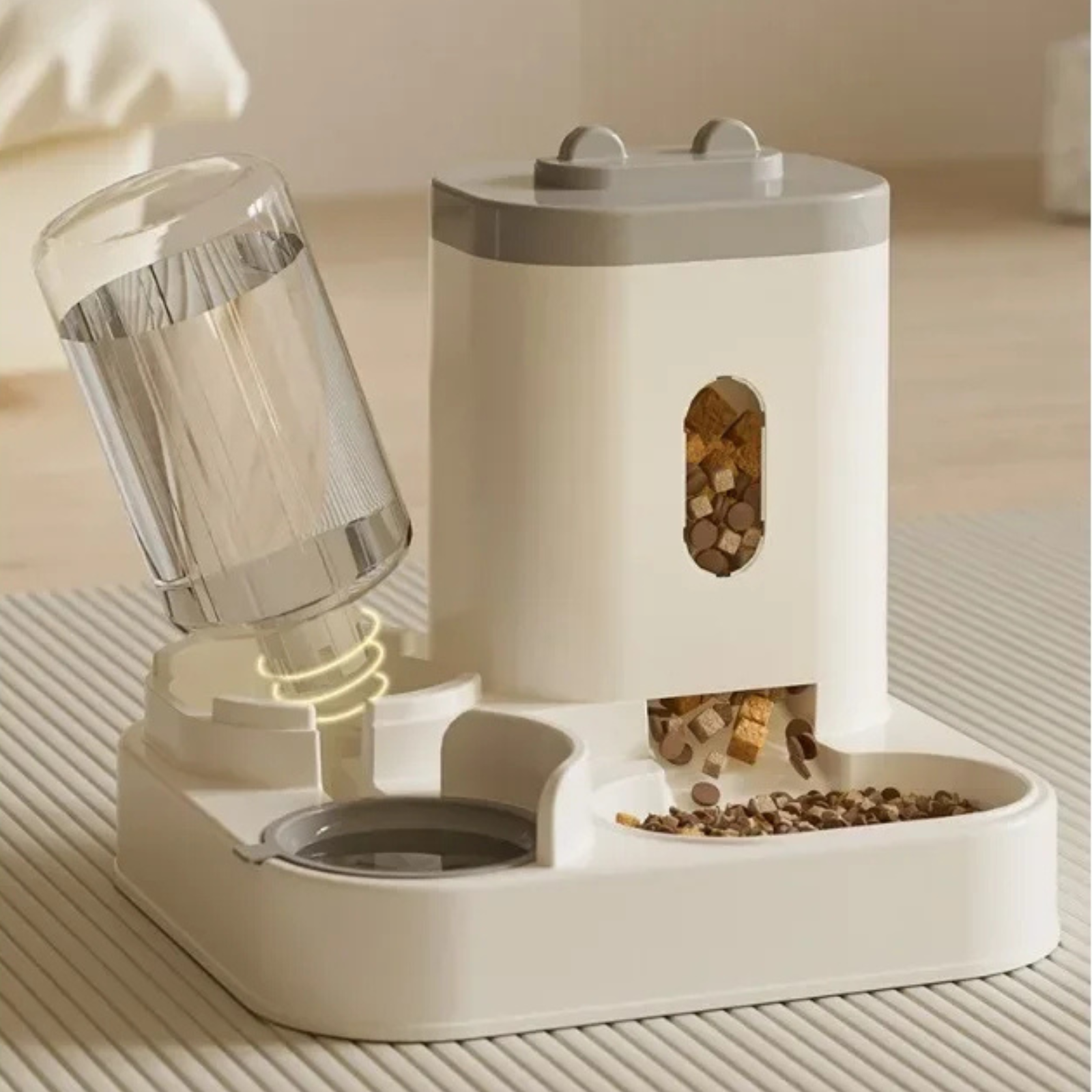 PawLuxe Automatischer Futterspender | 2-in-1 Futter- & Wasserspender | Große Kapazität | Hygienisch & Umfallsicher