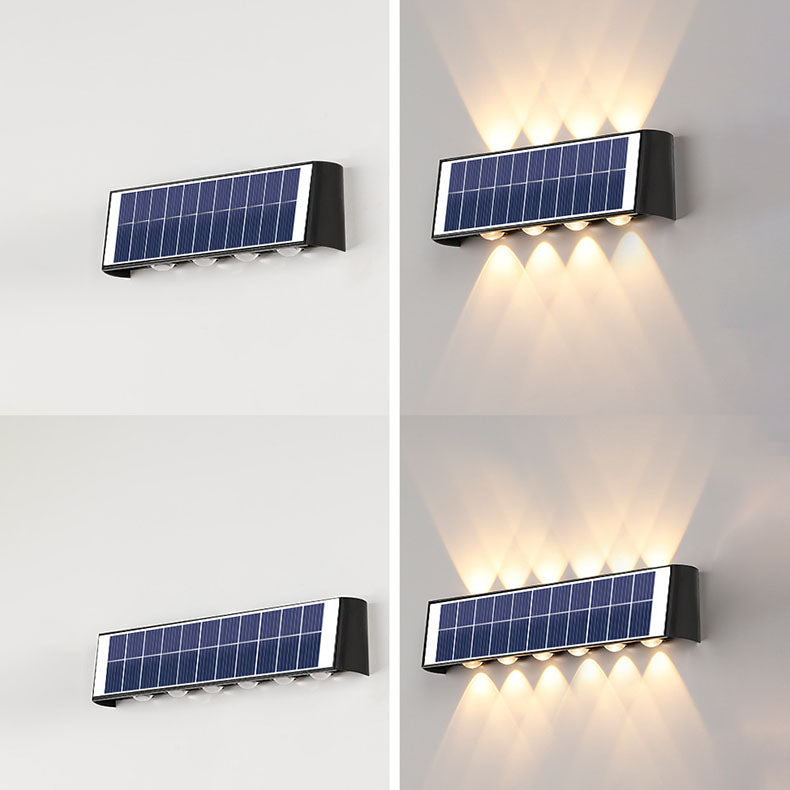 Lumiora Moderne Solar-LED-Wandleuchte für Außen | Rechteckiges Design | IP56 Wasserdicht | Verschiedene Größen & Lichtstärken