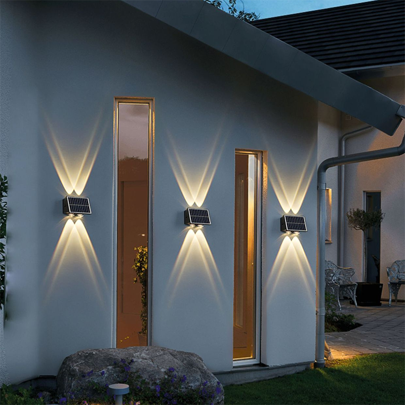 Lumiora Moderne Solar-LED-Wandleuchte für Außen | Rechteckiges Design | IP56 Wasserdicht | Verschiedene Größen & Lichtstärken