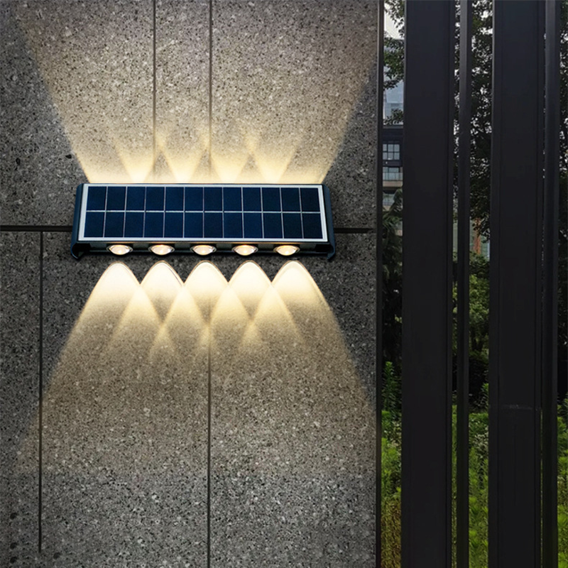 Lumiora Moderne Solar-LED-Wandleuchte für Außen | Rechteckiges Design | IP56 Wasserdicht | Verschiedene Größen & Lichtstärken