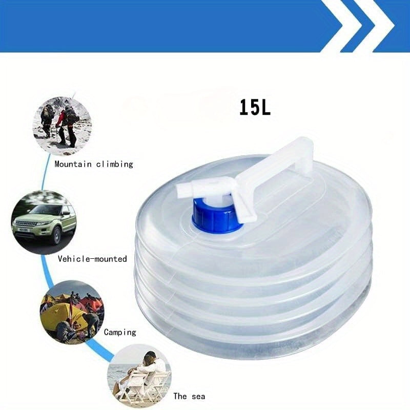Faltbarer Wasserbehälter AquaTrek Flow15 | 15 L Volumen | Mit Auslaufhahn & Auslaufschutz | 30×28×11 cm