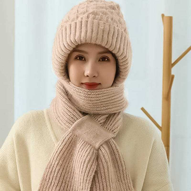 1+1 GRATIS | ScarfBeanie - Damenschal und Beanie-Mütze in einem