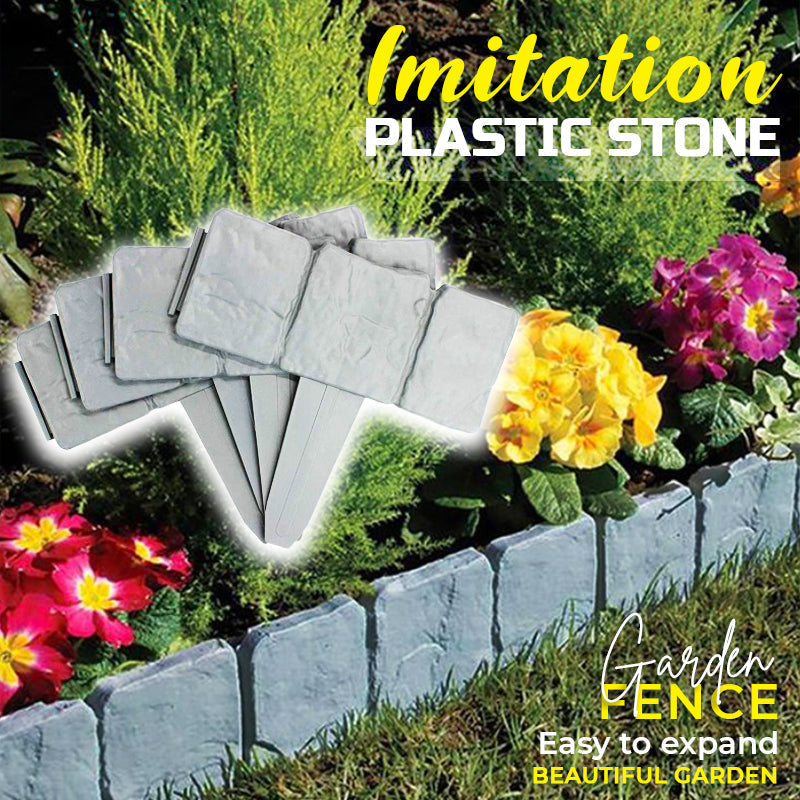 5+5 GRATIS | StonePath - Hochwertiger, langlebiger Gartenzaun aus simuliertem Stein
