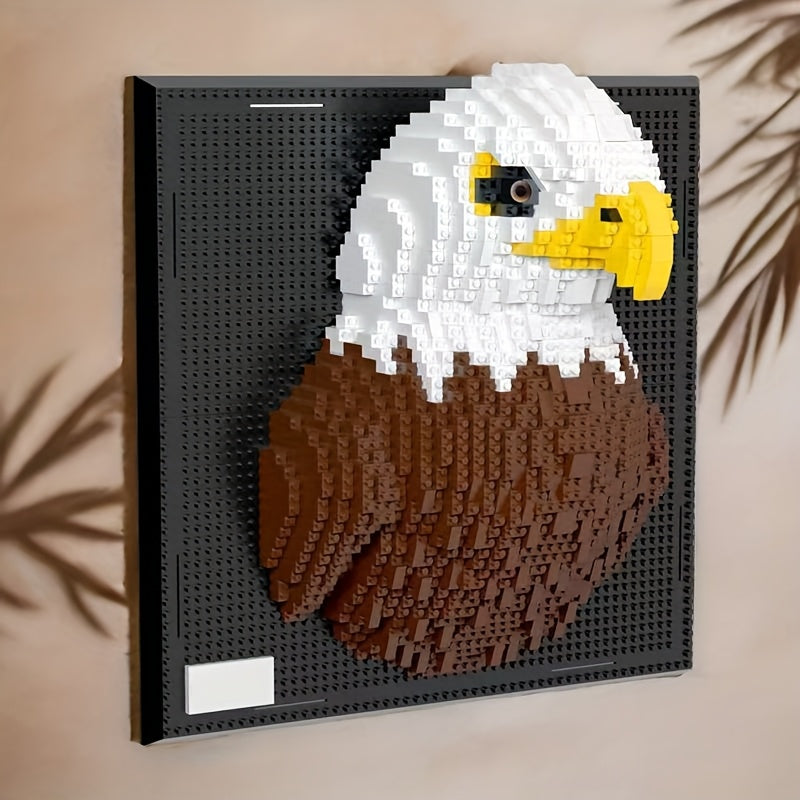 BrickVista 3D Wandkunst Set | Hai & Adler | 2000 Bausteine | ABS-Kunststoff | 24,5 × 24,5 cm