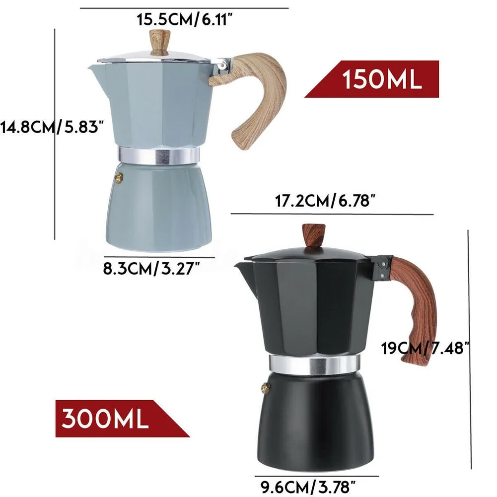 Caffesso Perkomio Espressokocher | Klassischer Percolator | Für Zuhause & Unterwegs | 150 ml / 300 ml
