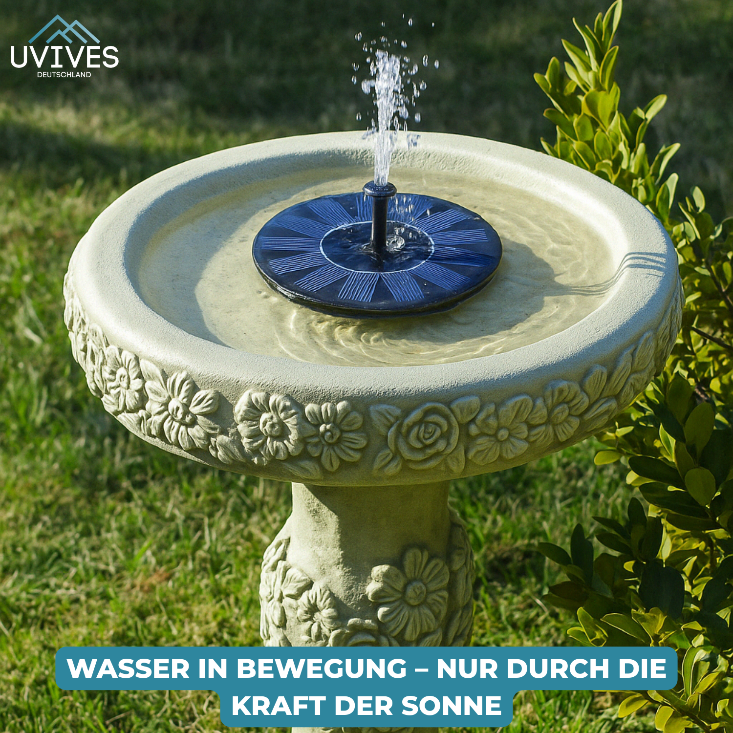 AquaBloom™ – Solarbrunnen für Ruhe & Eleganz im Garten