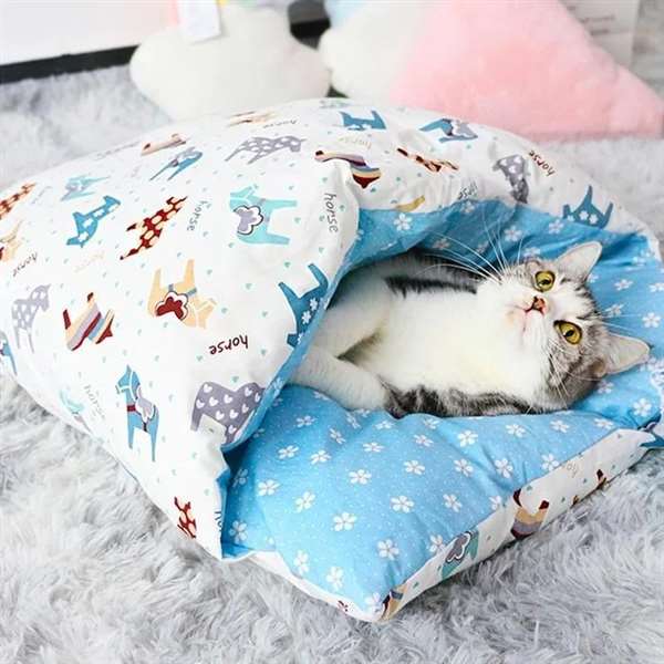 SleepyPaw – Kuscheliges Haustierbett mit Kissen
