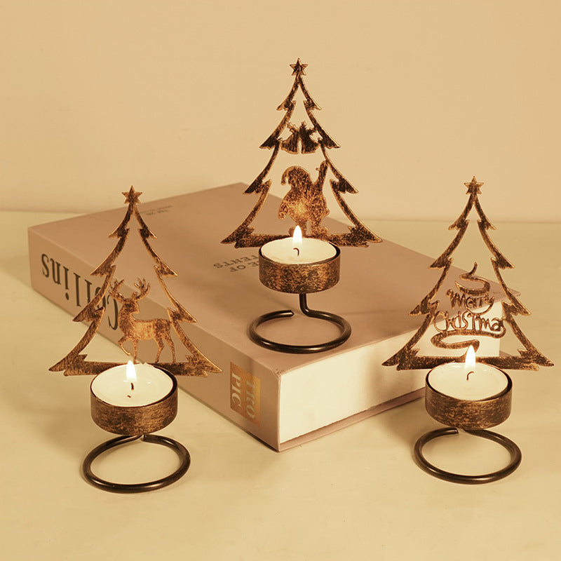1+1 GRATIS | FestiveFlames - Kerzenhalter aus Eisen in Form eines Weihnachtsbaums