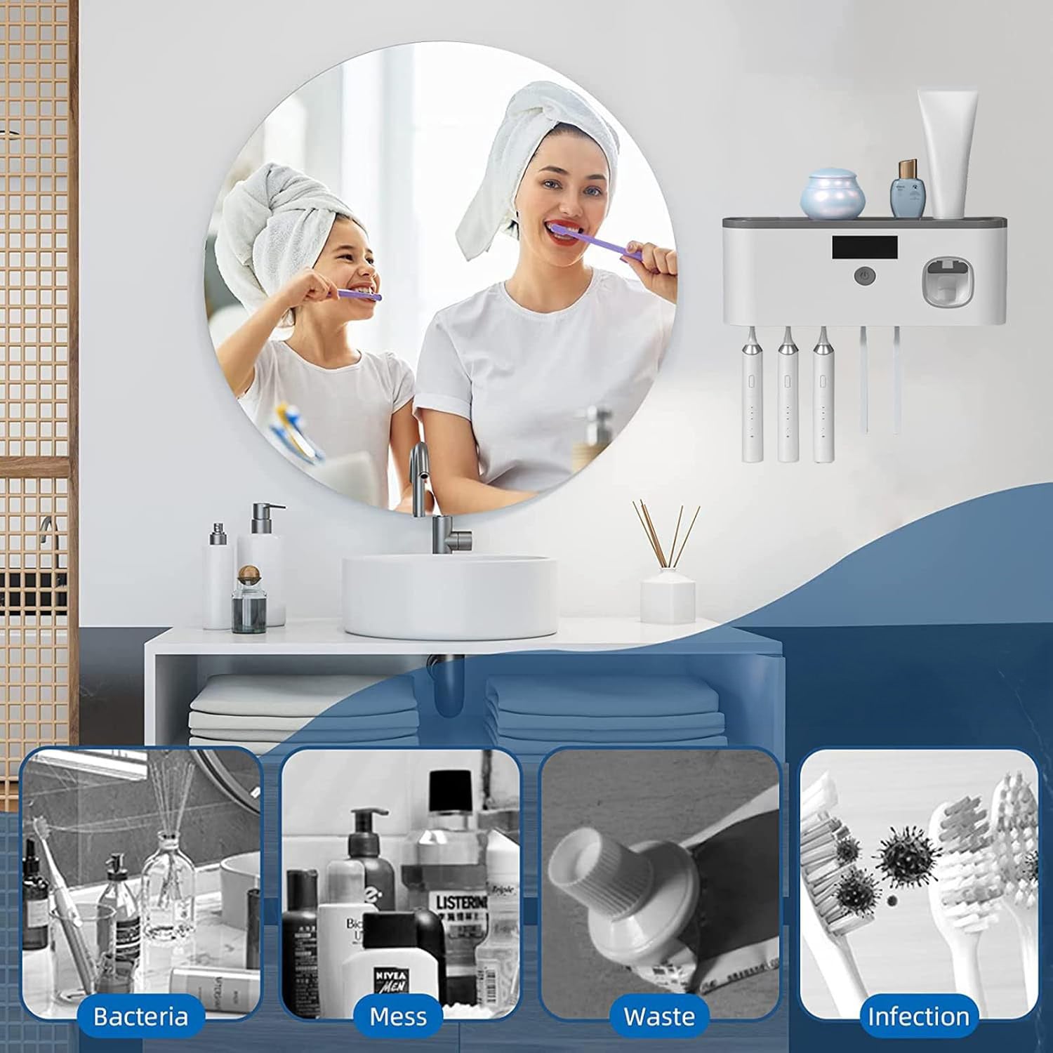 UVShield – Hygienischer Zahnbürstenhalter mit Smart‑Dosierung!