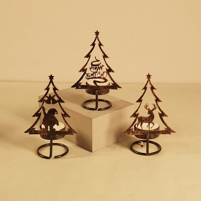 1+1 GRATIS | FestiveFlames - Kerzenhalter aus Eisen in Form eines Weihnachtsbaums