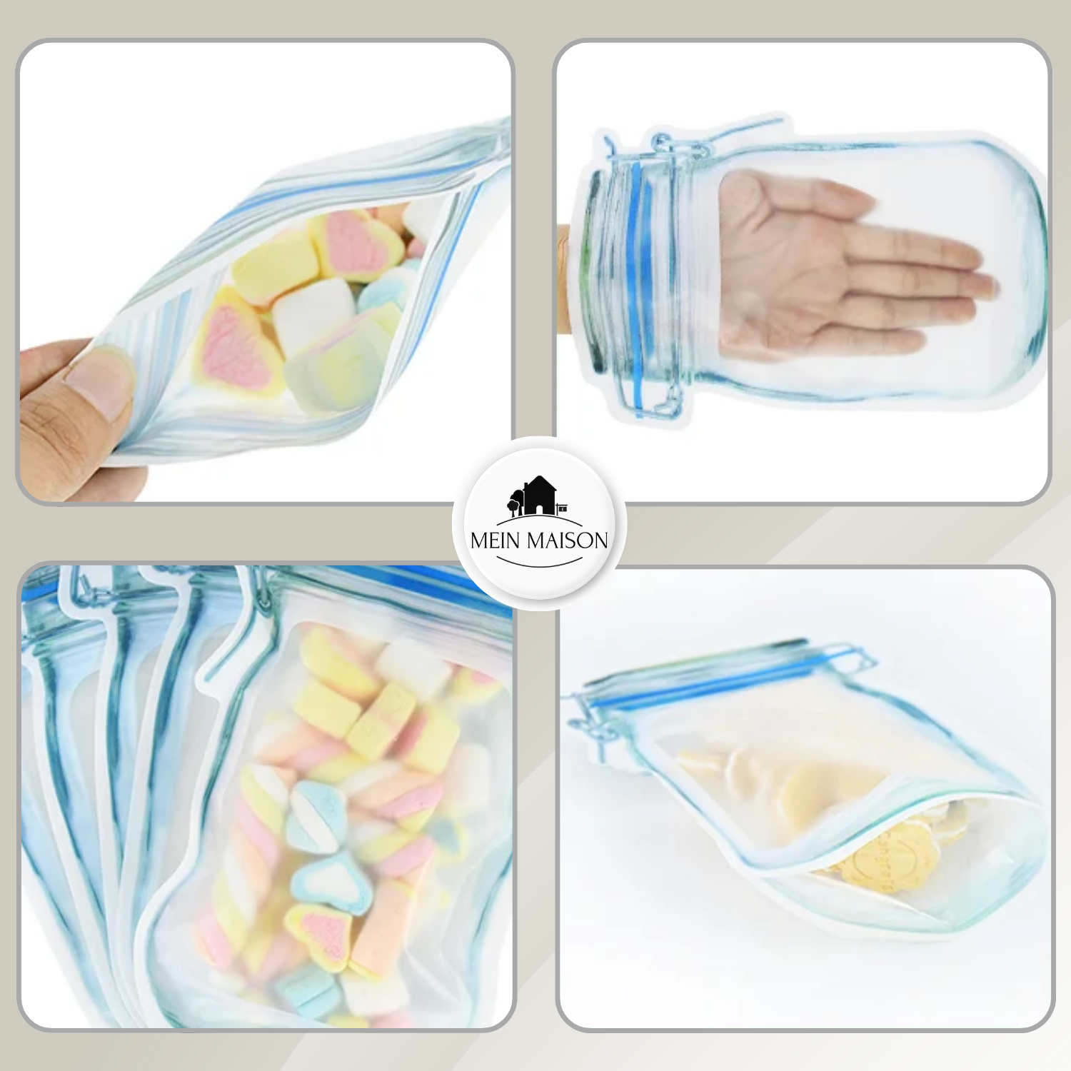 5+5 GRATIS | EcoJar – Wiederverwendbare Beutel im Einmachglas-Design!