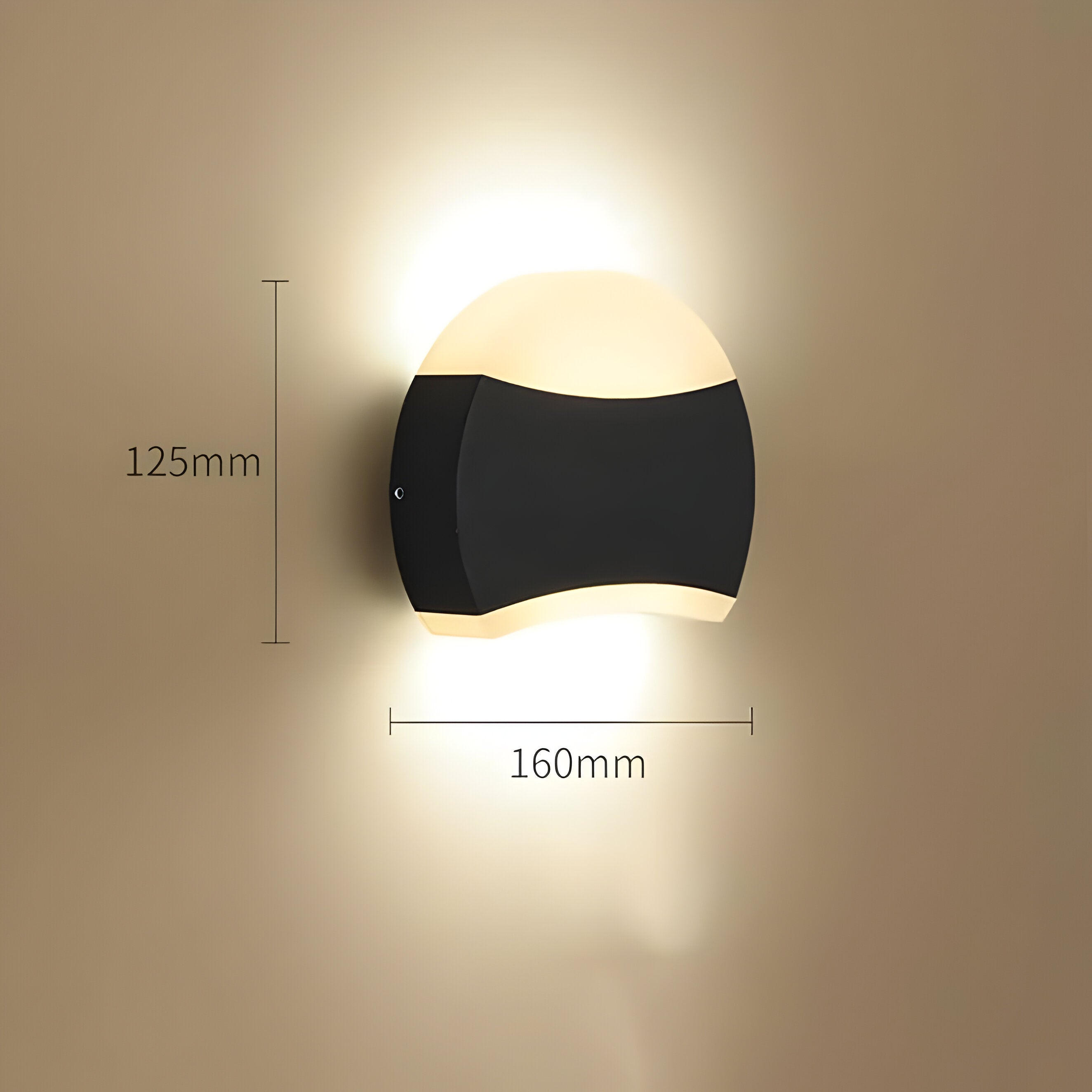 Lunotra LED Außen-Wandleuchte | Wasserdicht IP65 | Modernes Up-&-Down-Light | Schwarz | Wandmontage