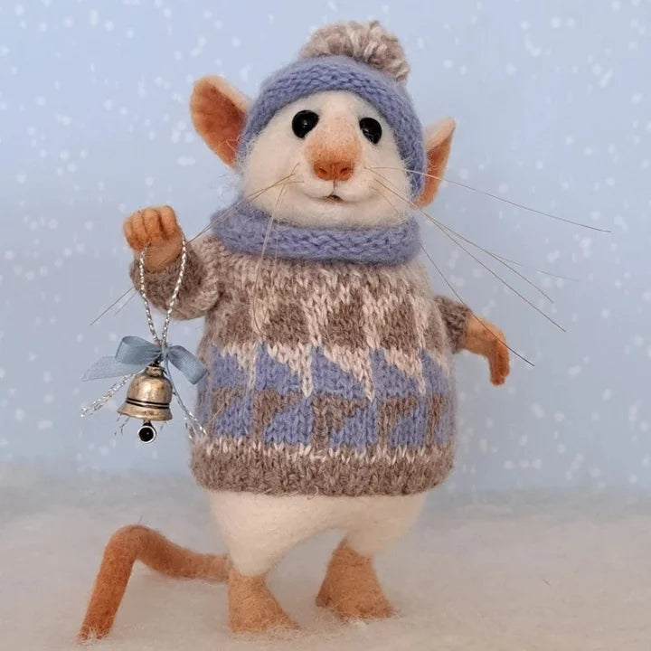 WhiskerWool™ – Handgefertigte, nadelfilzte Maus