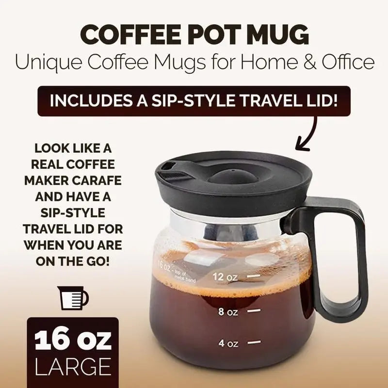 BrewMate – Stilvoller Glasbecher mit Kaffeekannen-Design