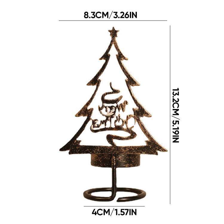 1+1 GRATIS | FestiveFlames - Kerzenhalter aus Eisen in Form eines Weihnachtsbaums