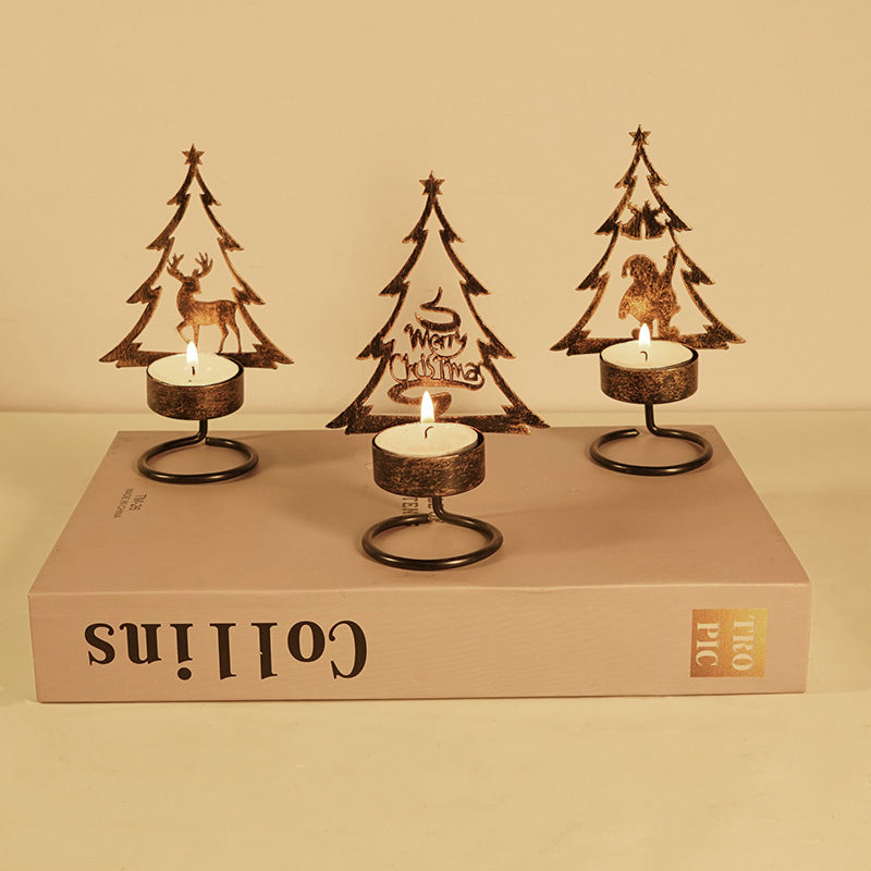 1+1 GRATIS | FestiveFlames - Kerzenhalter aus Eisen in Form eines Weihnachtsbaums
