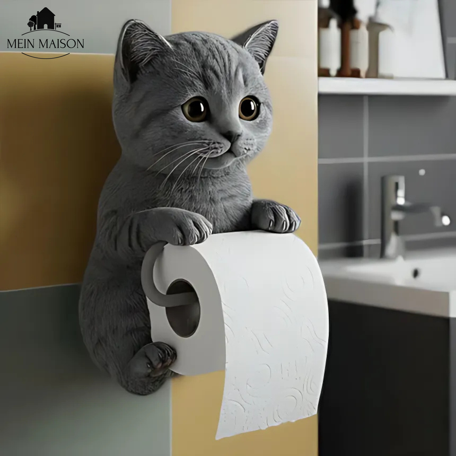 PurrRoll – Der charmante Katzen-Toilettenpapierhalter!