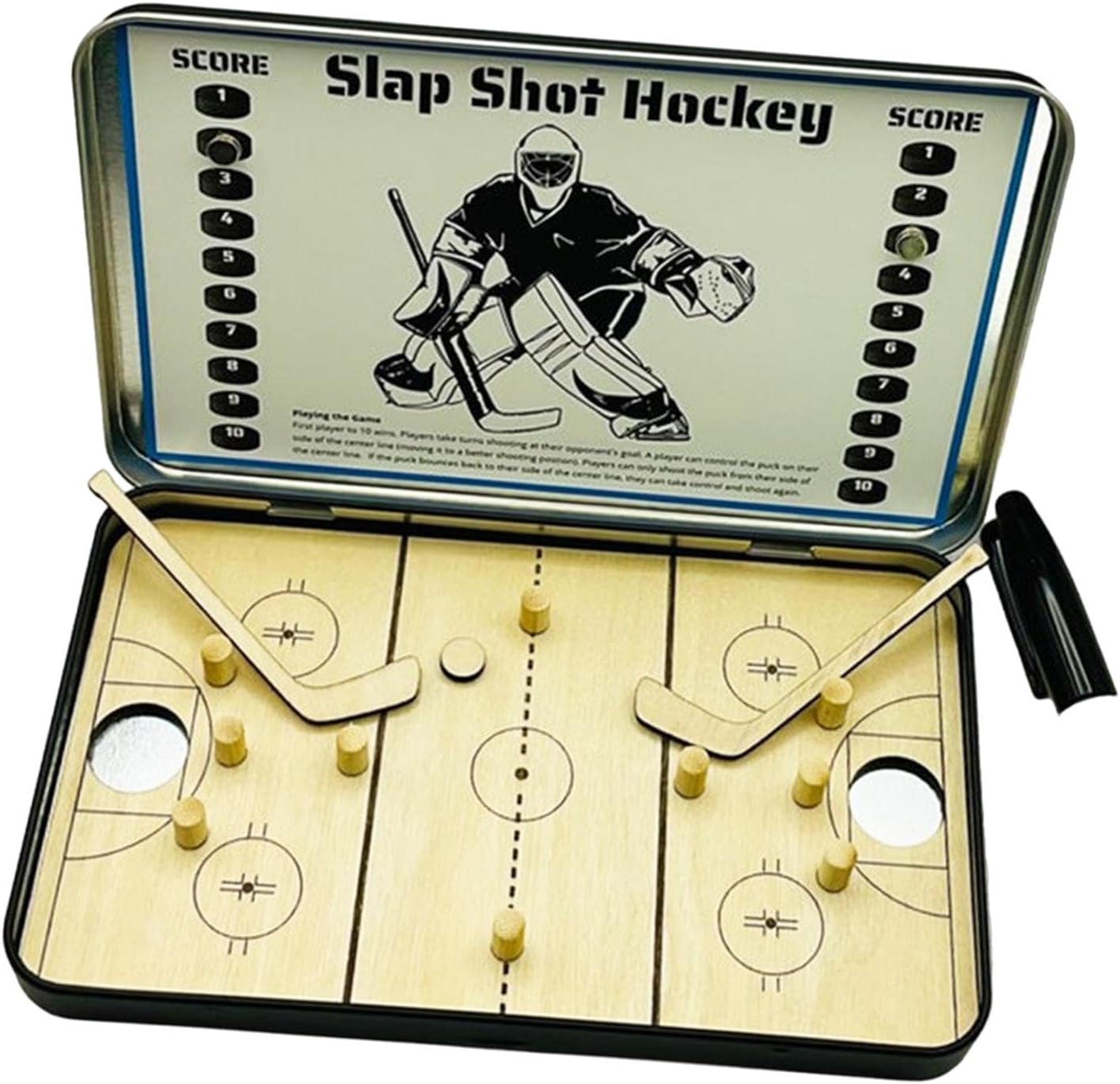 PuckMania – Das tragbare Mini-Hockey-Duell für unterwegs