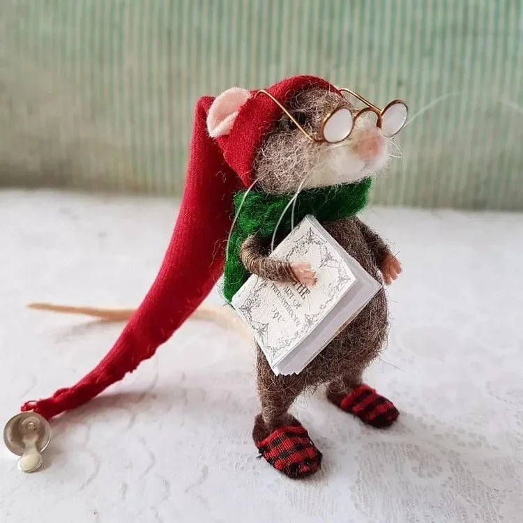 WhiskerWool™ – Handgefertigte, nadelfilzte Maus