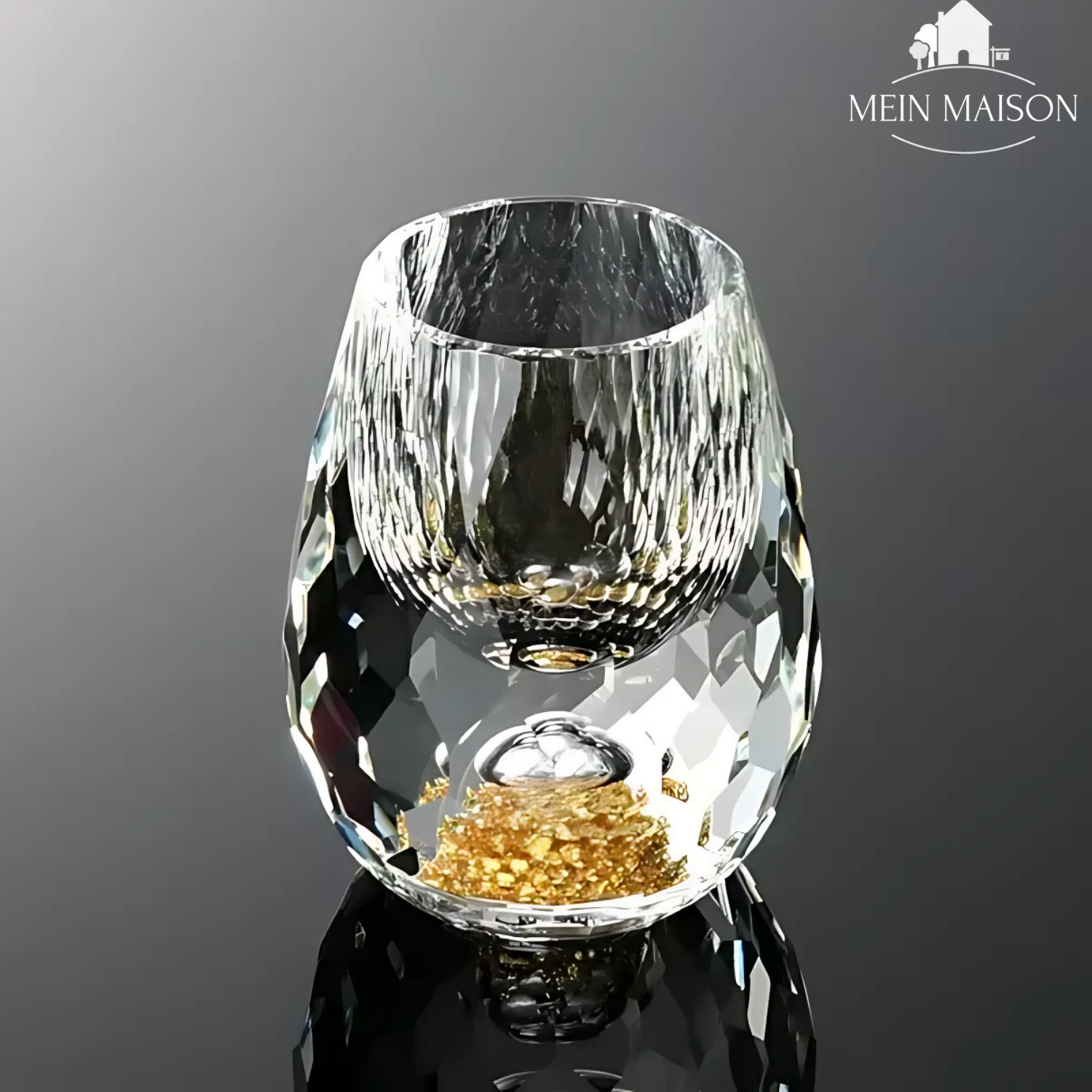 Kristall-Schnapsglas GemChisel | Luxuriöses Design mit Pailletten | Stabil & Handgeschliffen | 10 ml
