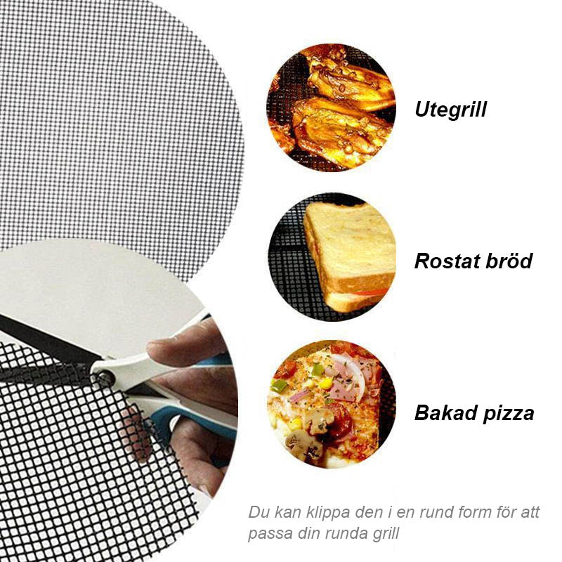 Grillfine BBQ Grillnetz / Grillmatte | Antihaft & Wiederverwendbar | Hitzebeständig bis 370 °C | Für Fleisch, Fisch & Gemüse