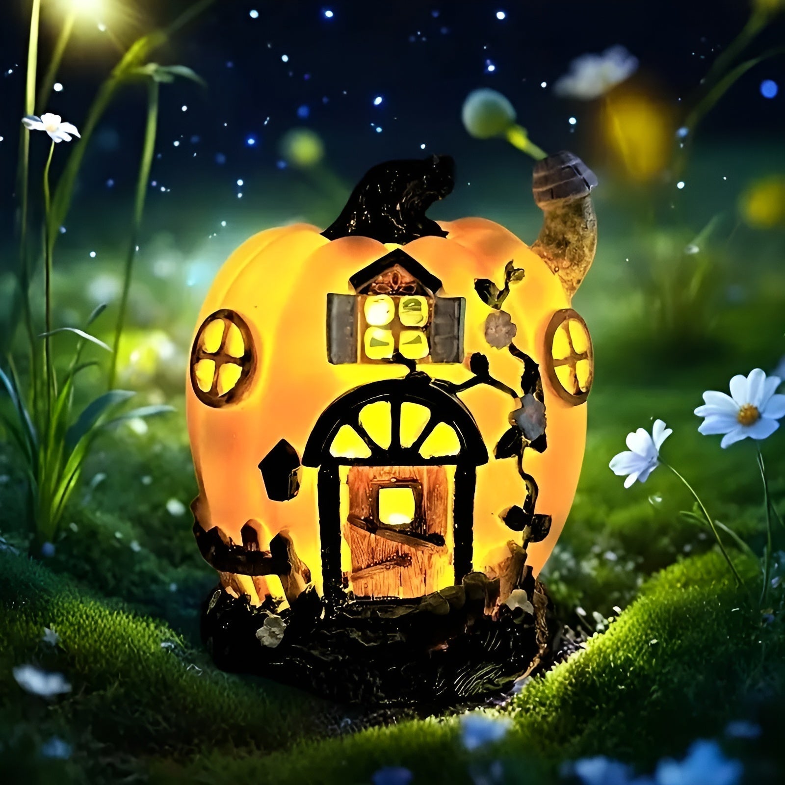 Solar-Kürbishaus Lumipumpa | LED-Gartenleuchte | Wetterfest & Energiesparend | Perfekt für Halloween & Herbstdeko