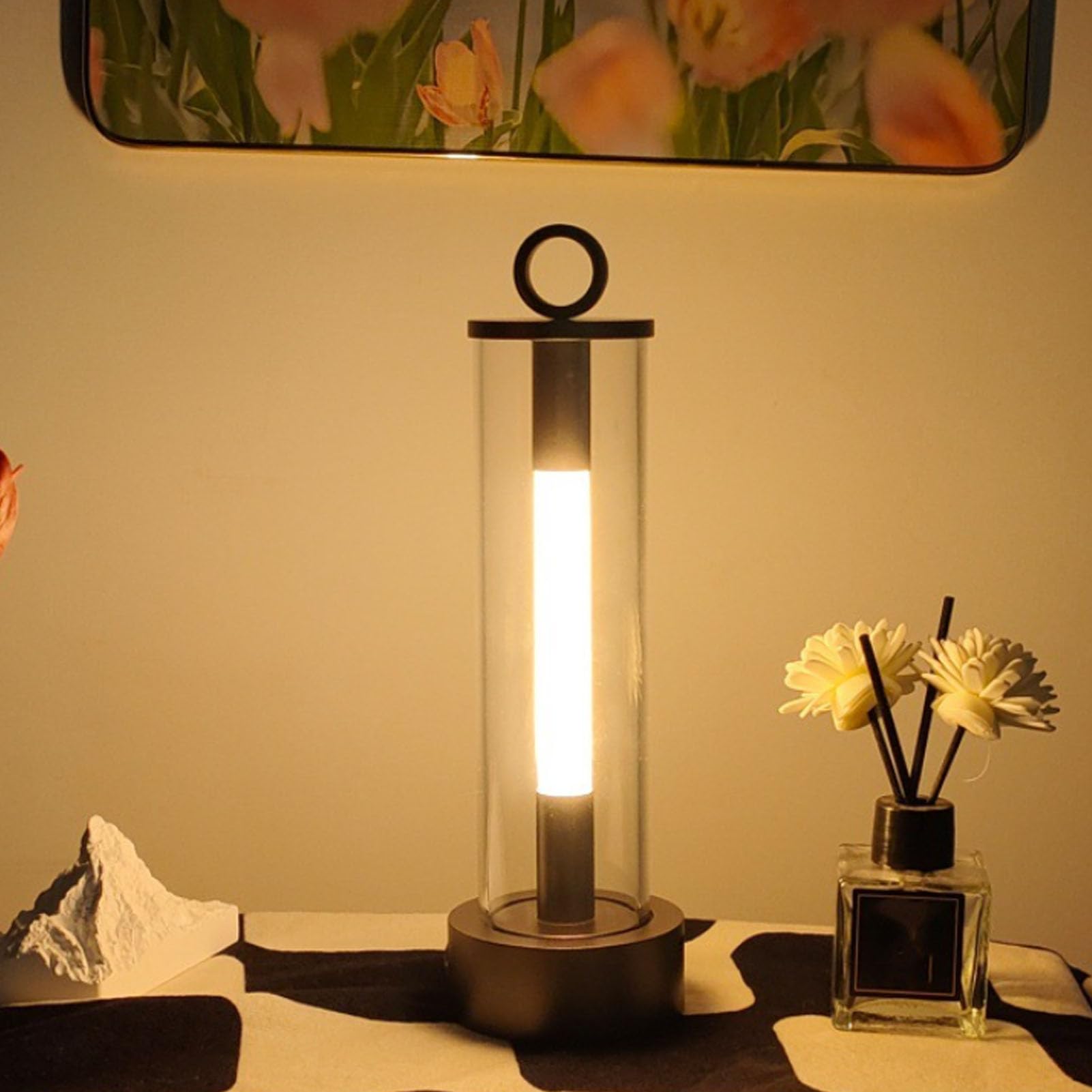 LumoLeaf Kabellose LED-Tischlampe | Touch-Dimmbar | 2000 mAh Akku | Modern & Tragbar | 27 cm
