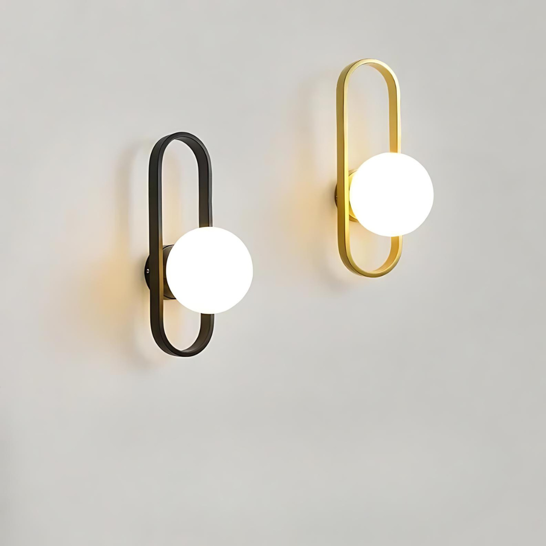 Wandleuchte VITRONA | Mattglas & Metall | E27 LED Inkl. | Warmweißes Licht | 40x15x10 cm