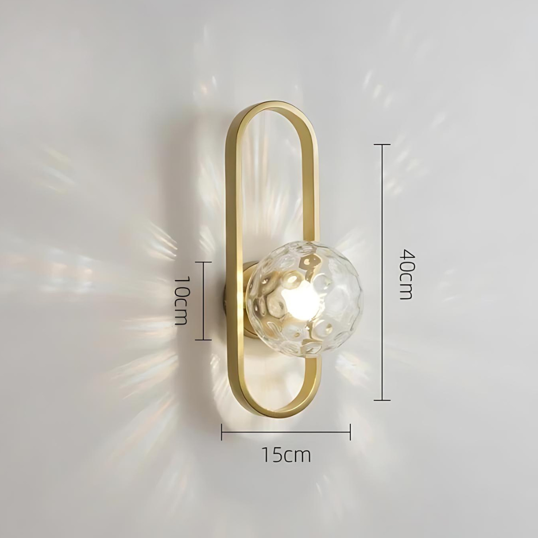 Wandleuchte VITRONA | Mattglas & Metall | E27 LED Inkl. | Warmweißes Licht | 40x15x10 cm