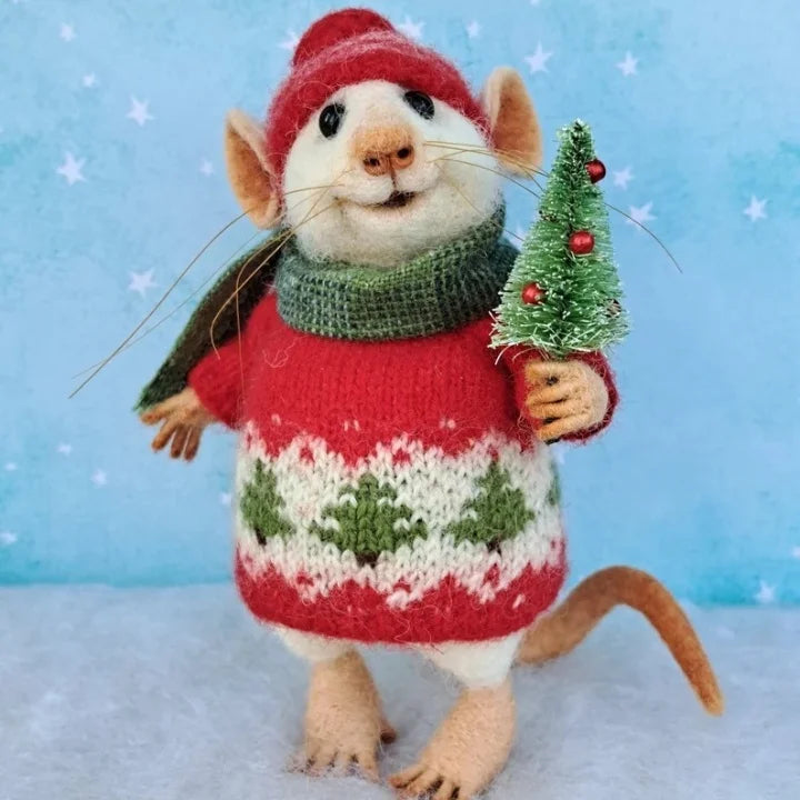 WhiskerWool™ – Handgefertigte, nadelfilzte Maus