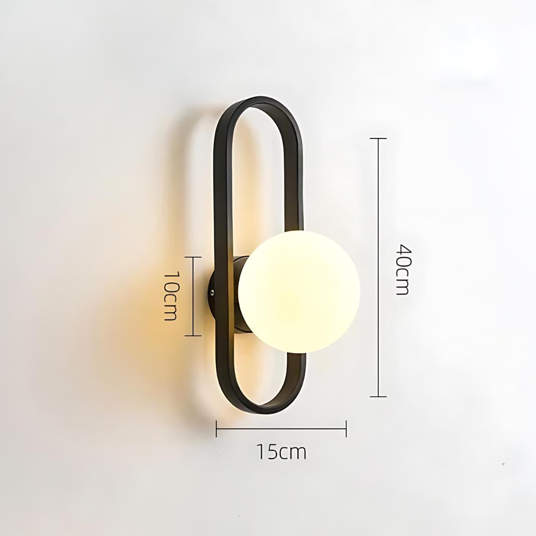 Wandleuchte VITRONA | Mattglas & Metall | E27 LED Inkl. | Warmweißes Licht | 40x15x10 cm