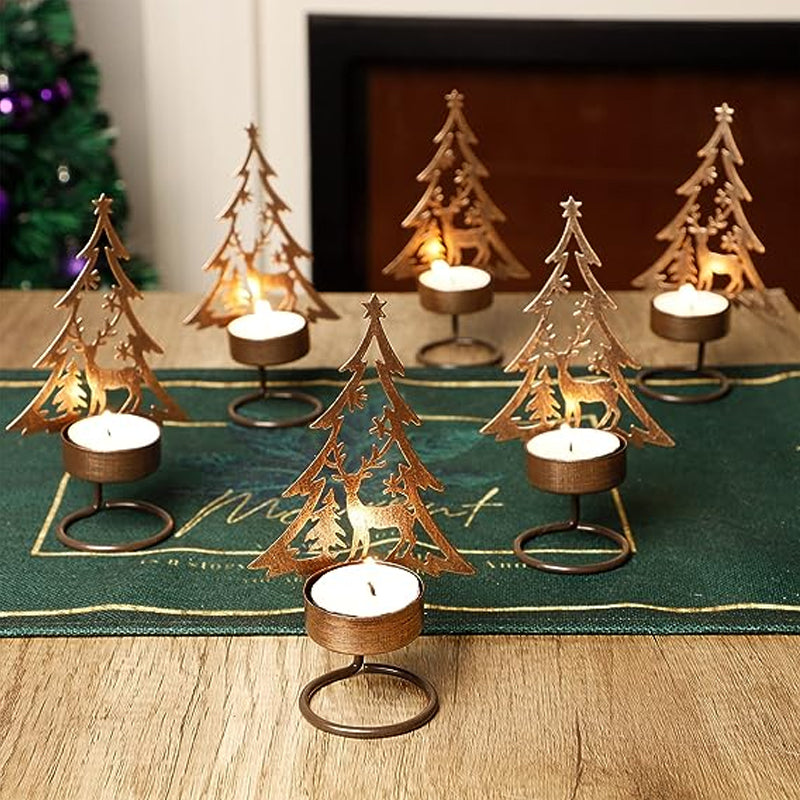 1+1 GRATIS | FestiveFlames - Kerzenhalter aus Eisen in Form eines Weihnachtsbaums