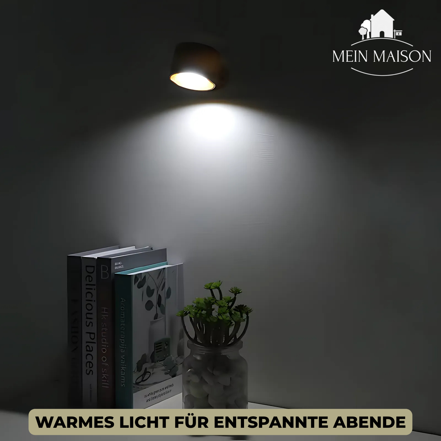 Wandleuchte LumiScandi | Kabellos & Wiederaufladbar | Skandinavisches Design | Holz Eiche