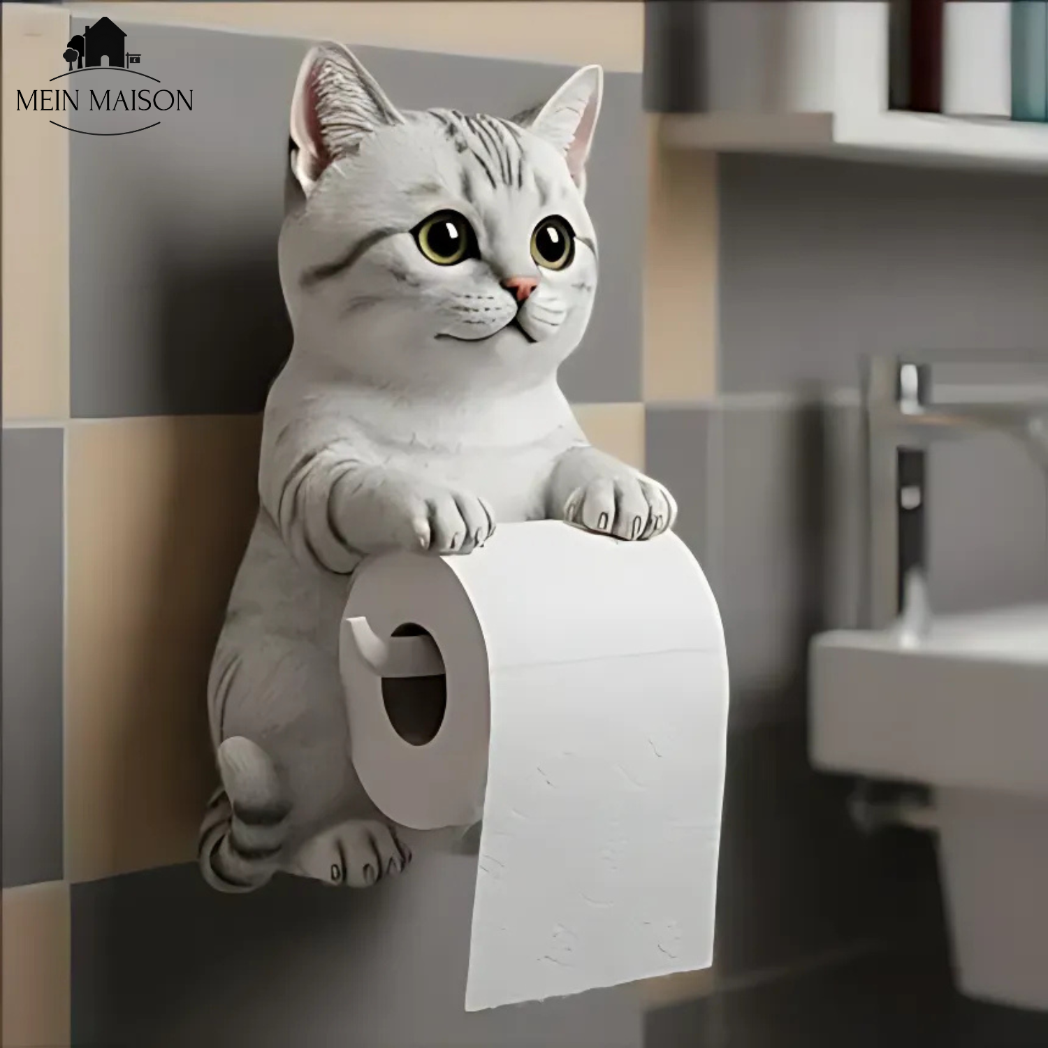PurrRoll – Der charmante Katzen-Toilettenpapierhalter!