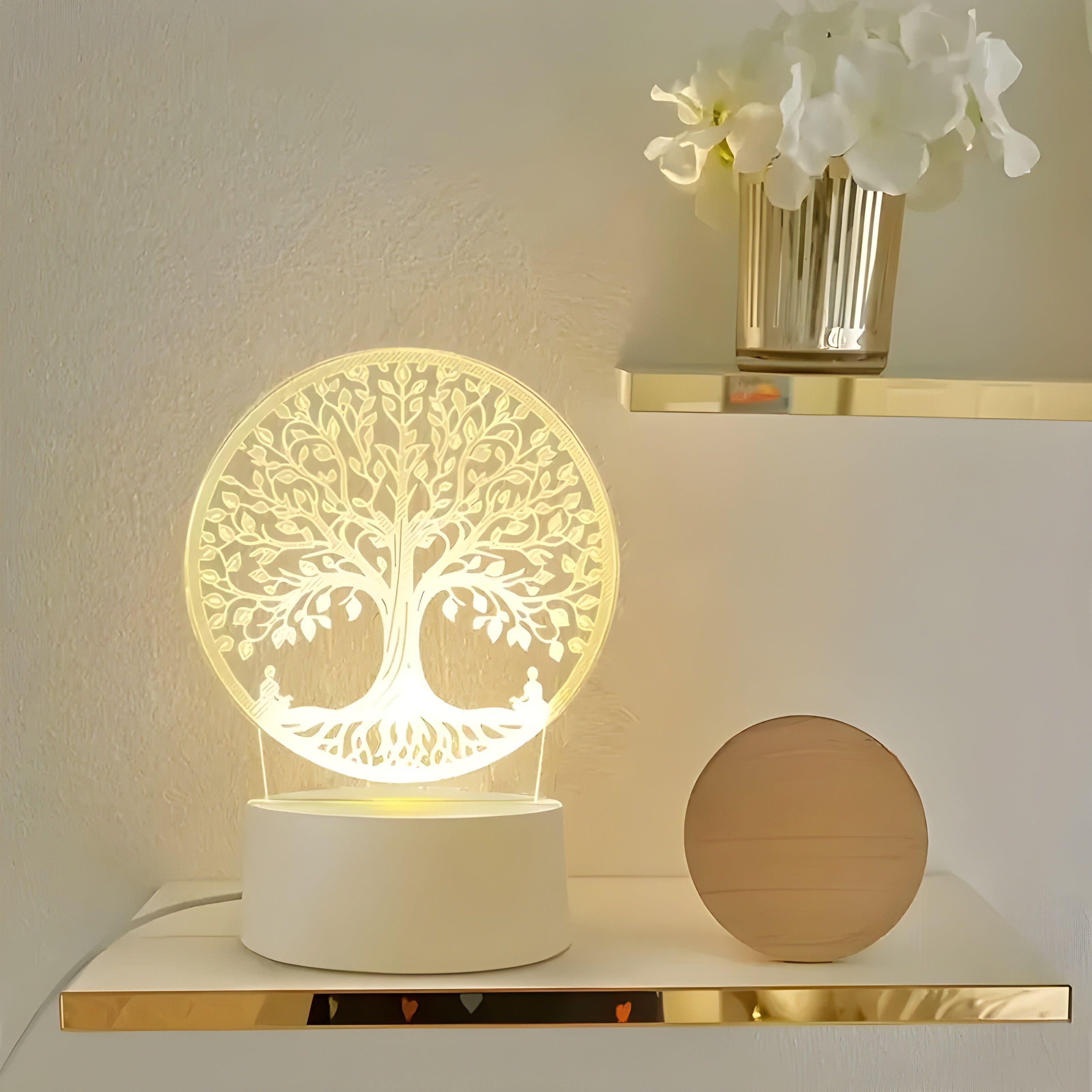 LichtAura 3D LED-Dekolampe | Farbwechsel & Warmlicht | USB & Batteriebetrieb | Acryl-Design | 3D-Effekt