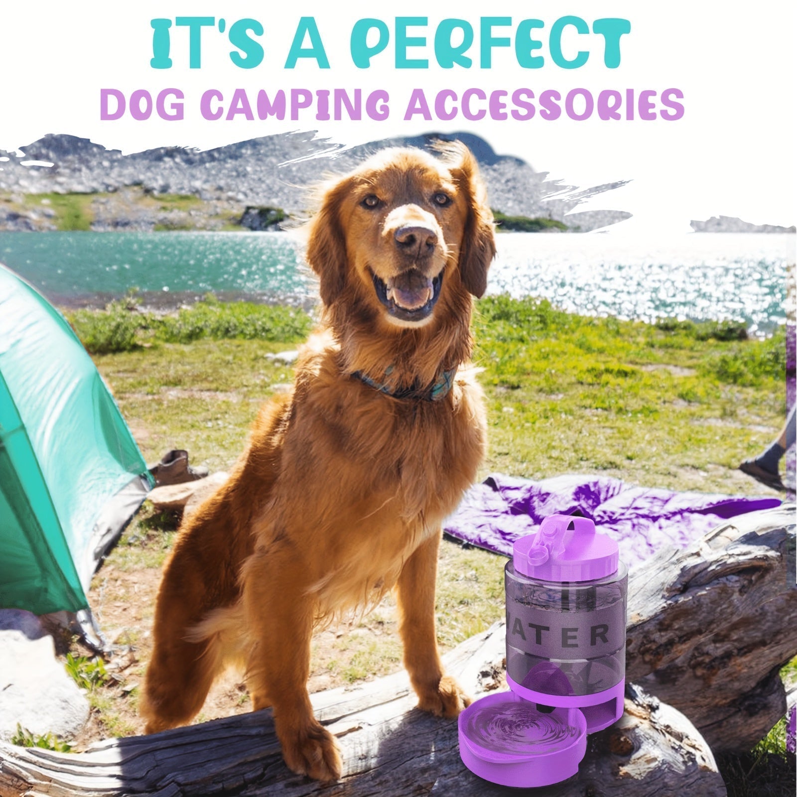 Hunde-Wasserflasche PawQuench Max | 2,18 L Kapazität | Mit Faltbarer Trinkschale | BPA-frei & Tragbar