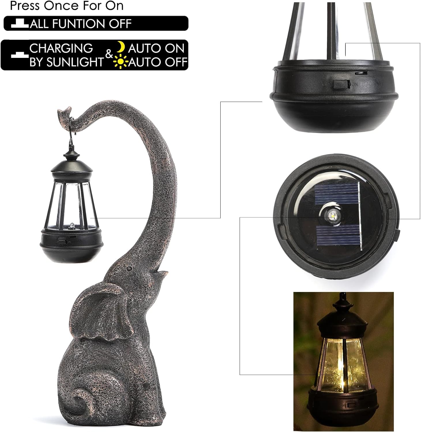 EnchantiLite - Verzauberter Elefant Solarlampe