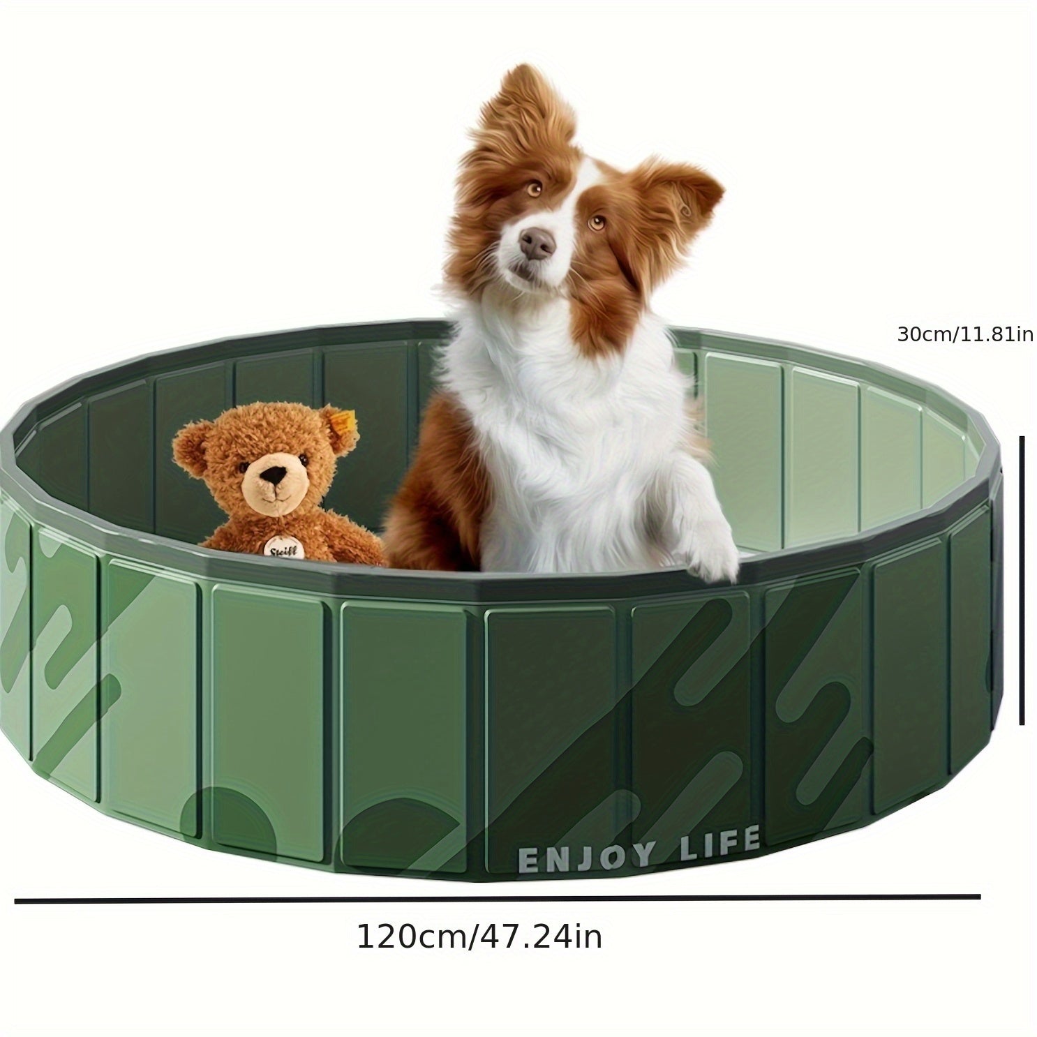 PawLuna Faltbares Hundepool aus PVC | 80 cm Ø | Robust & Tragbar | Perfekt für Sommer & Garten